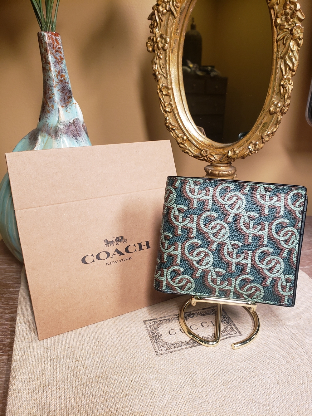 Coach Men's Signature Monogram Wallet w/ Removable Insert NWT!